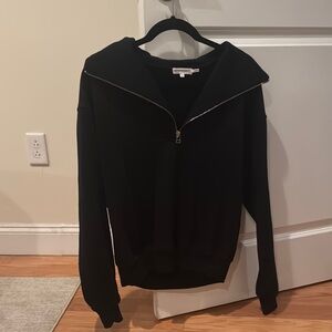 Good American Black Quarter Zip Sweater (One Size)
